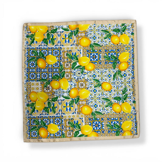 Lemon Tile Print Neck Scarf