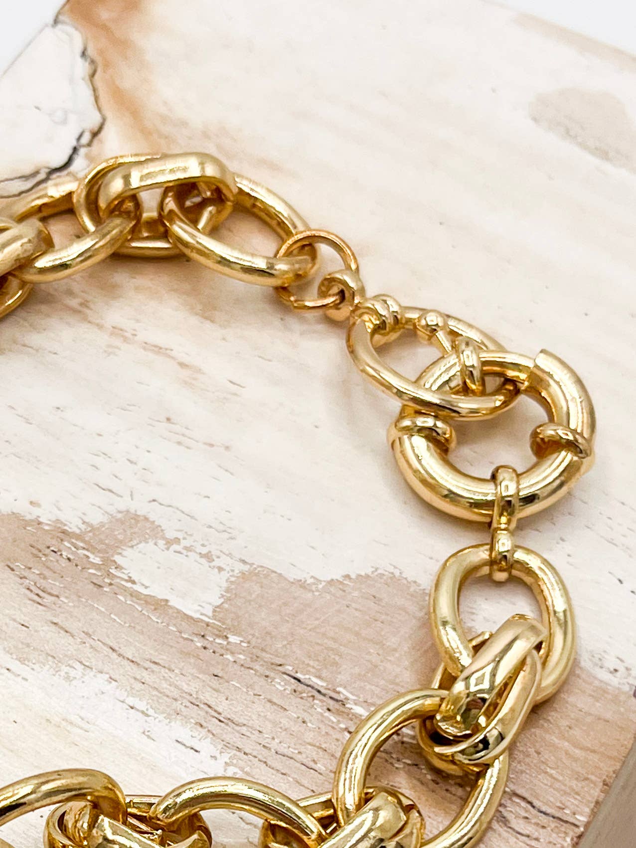 Multi link chain Bracelet - Antique Look Gold