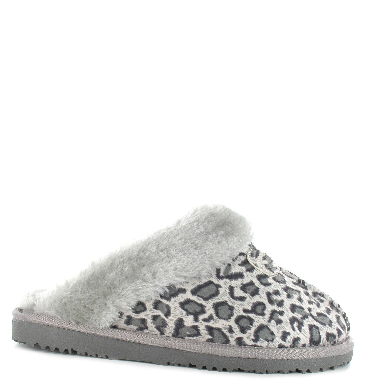 Leopard Print Slipper - Grey