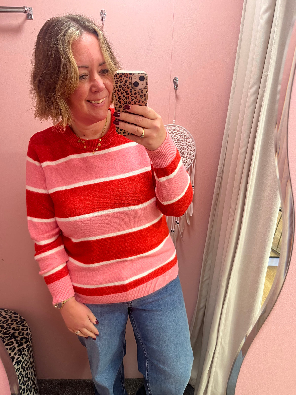 Ede Jumper - Red / Pink Stripe