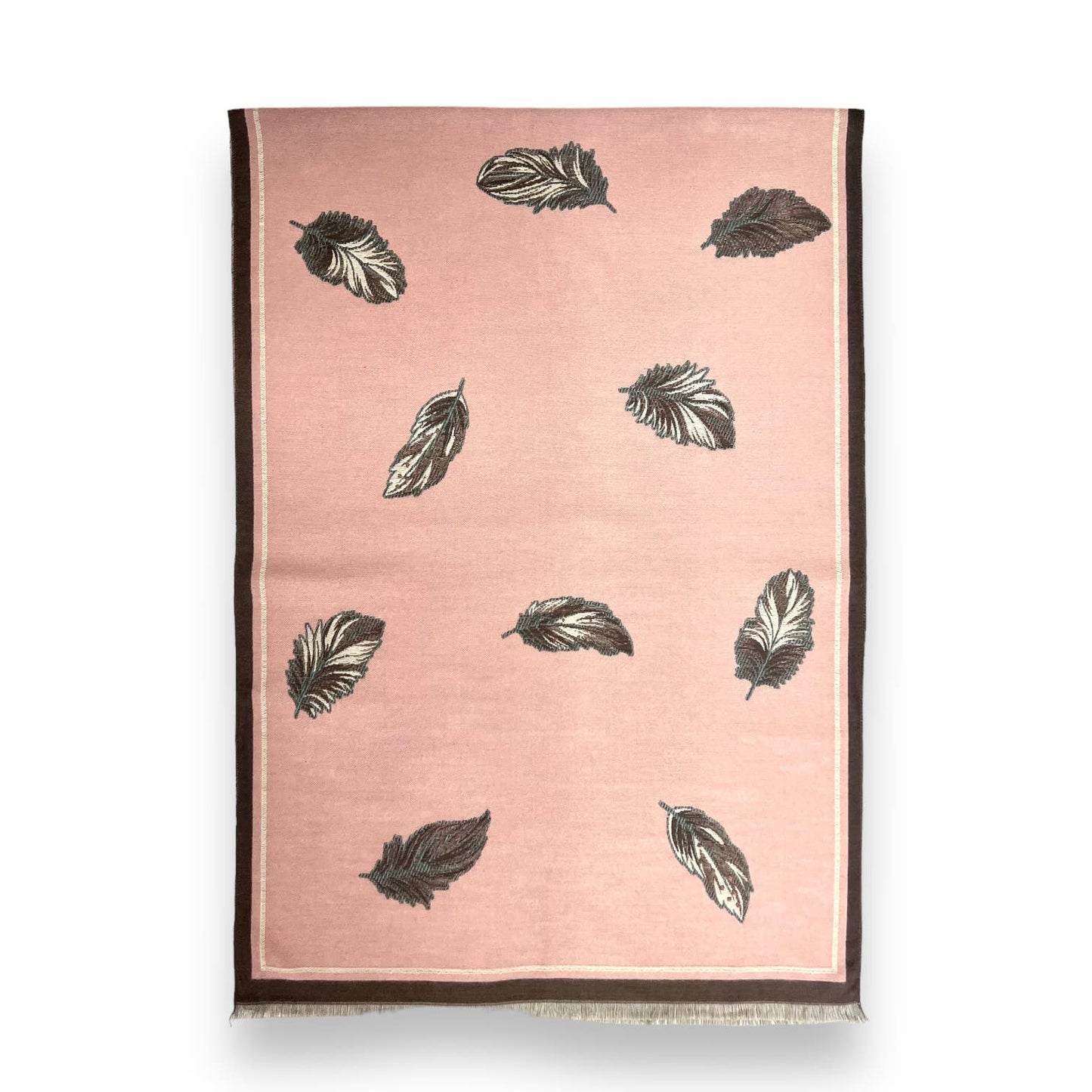 Feather Print Cashmere Blend Scarf