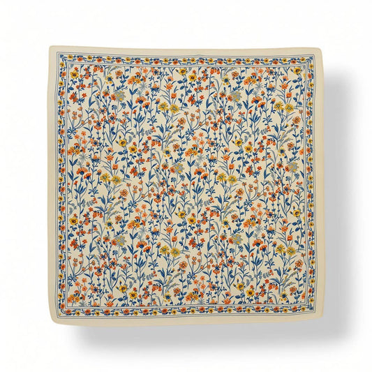Ditsy Meadow Floral Square Neck Scarf
