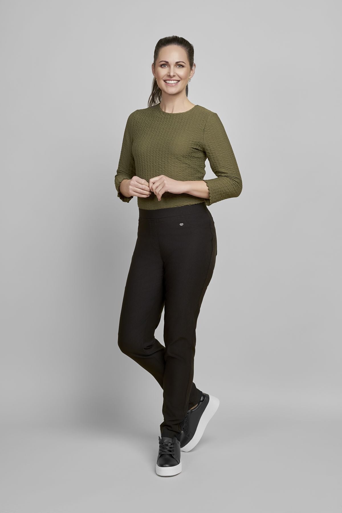 Pinns Brushed Fleece Lined Buttercup Trouser - Black