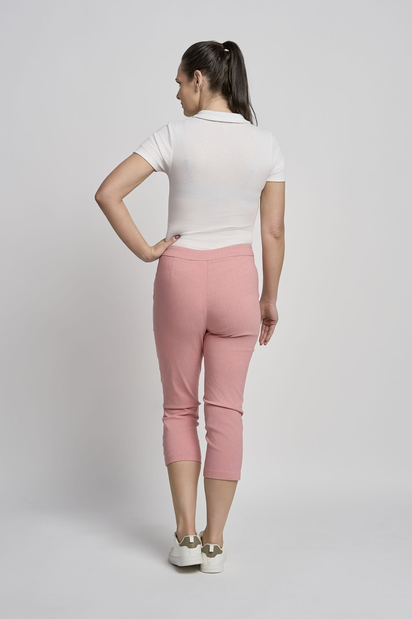 Pinns Bengaline Crop Trouser - Coral Mix