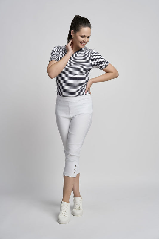 Pinns Bengaline Crop Trouser - White