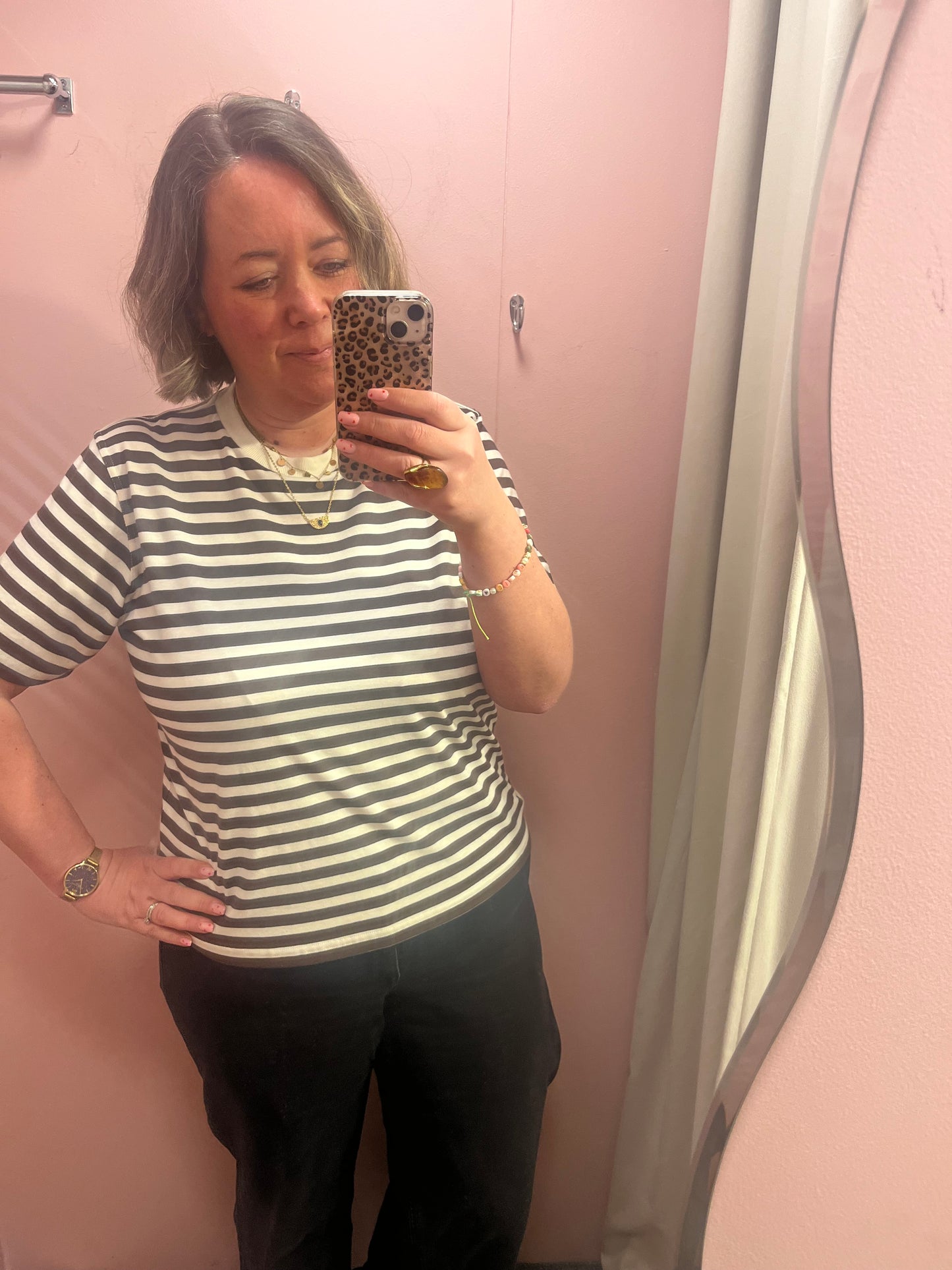 Box Fit Tee - Chocolate Stripe