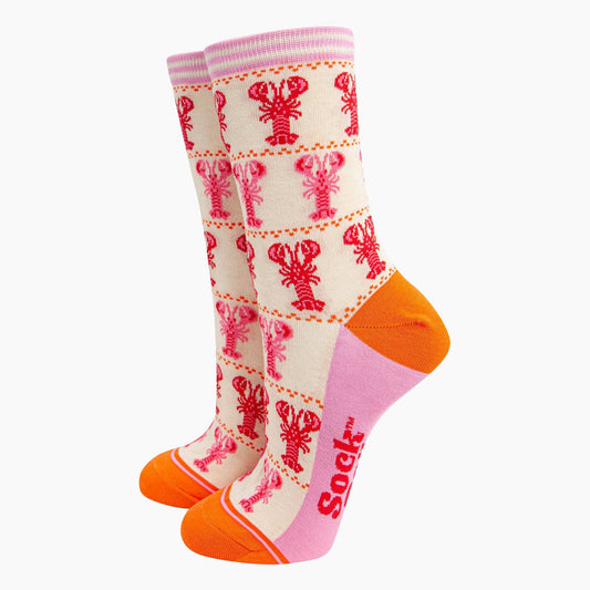 Bamboo Socks - Lobster Stripes