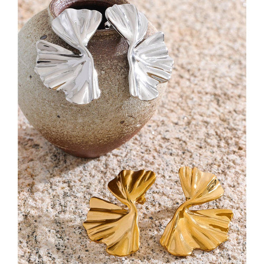 MG Leaf Earrings - Gold or Silver