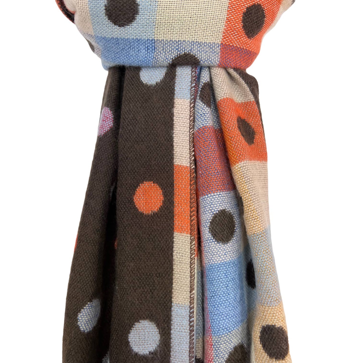 Multi Spotty Scarf  - Brown
