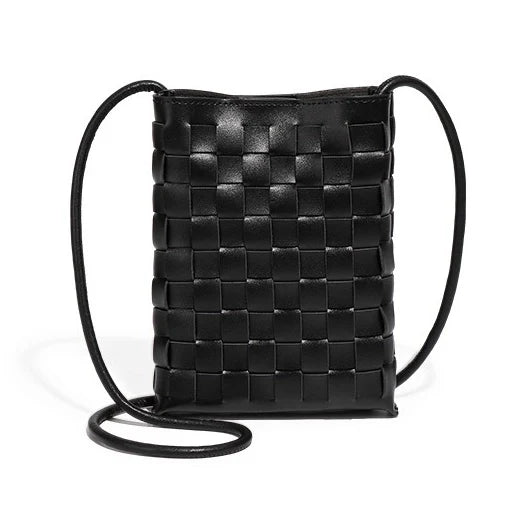 Woven overbody bag - black