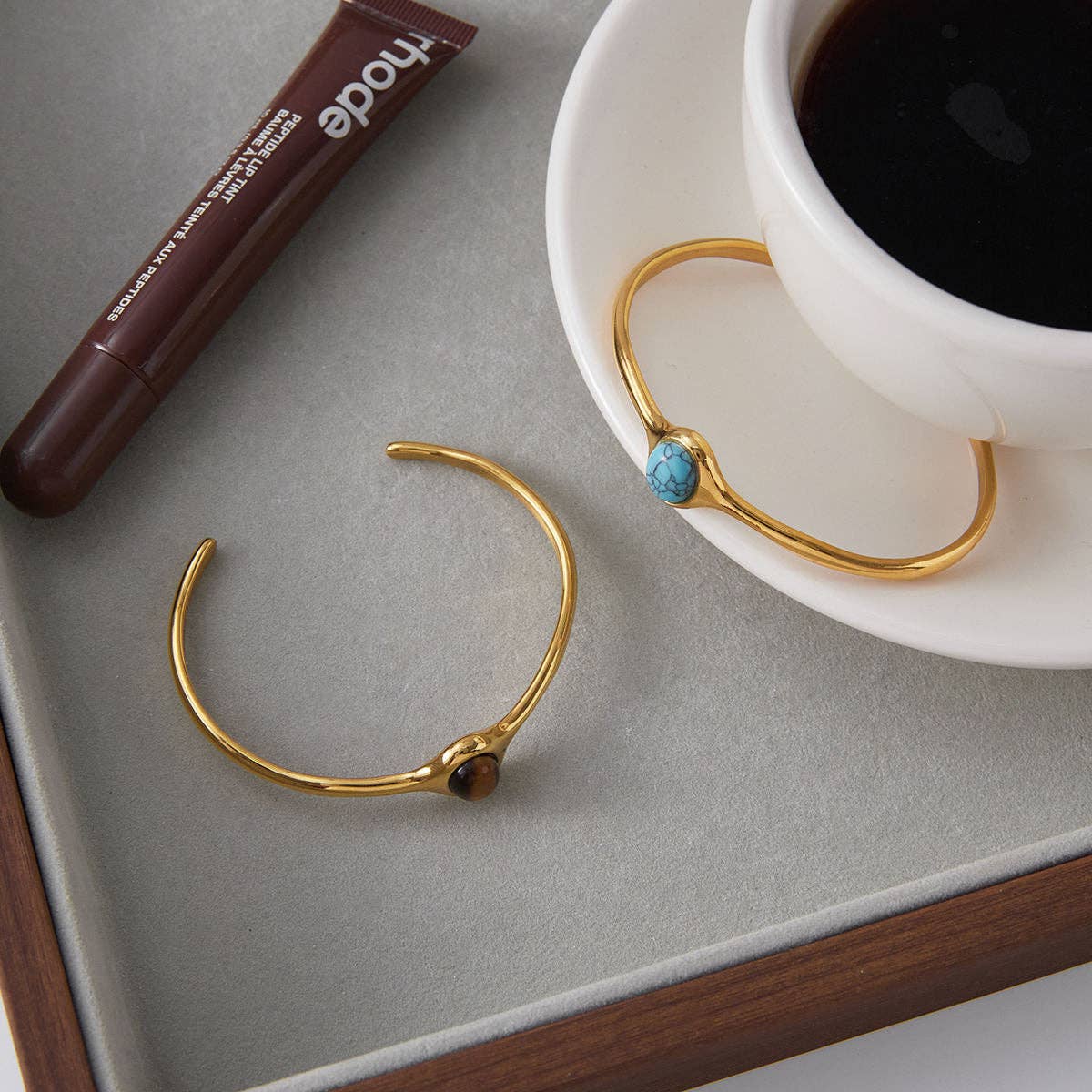 MG Turquoise Stone Cuff Bracelet