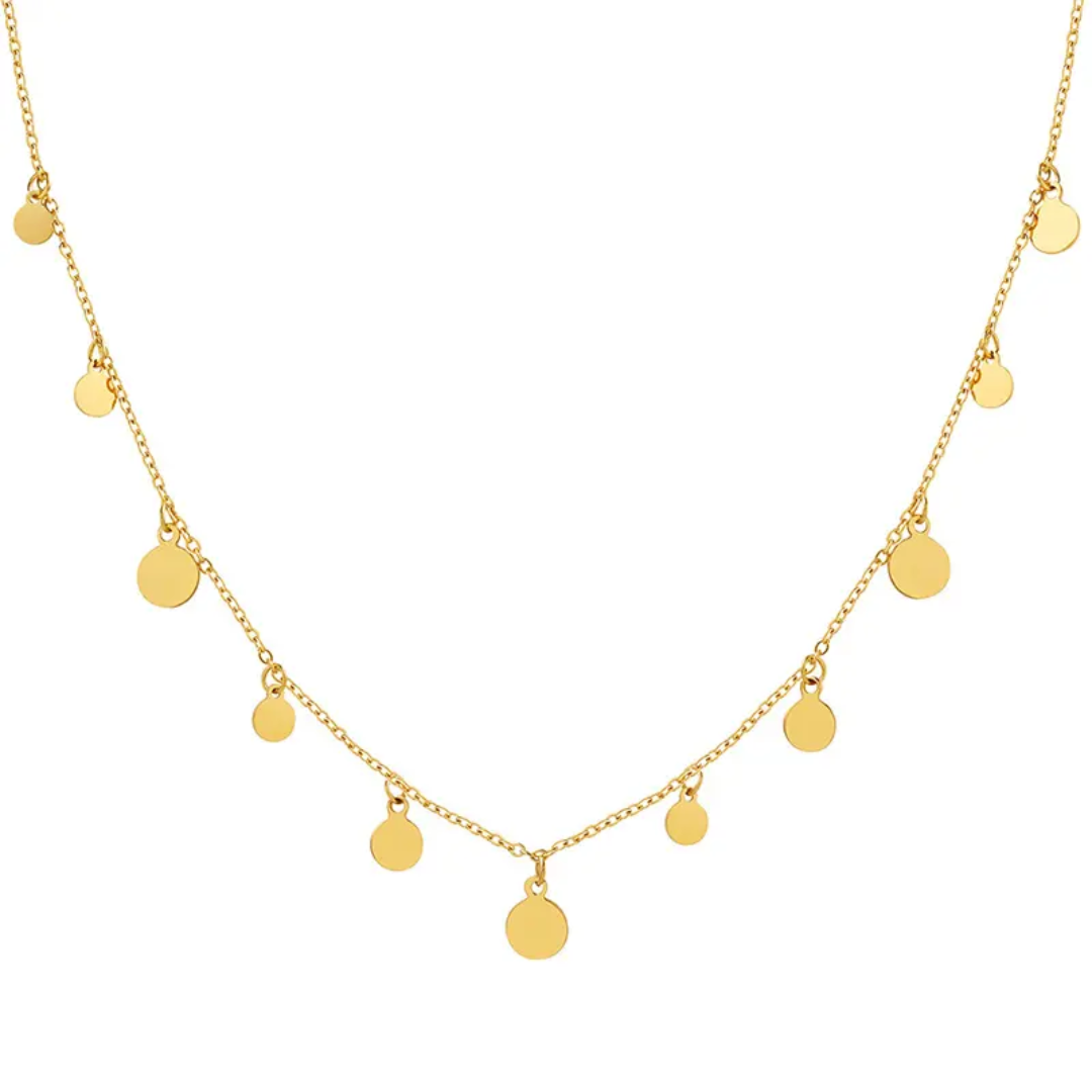 MG Single Gold Coin Short Necklace