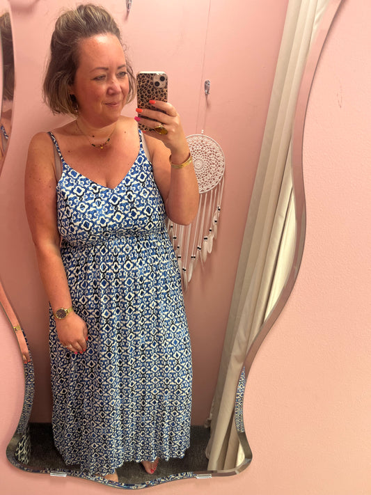 Marrakech Maxi Dress - Blue Print