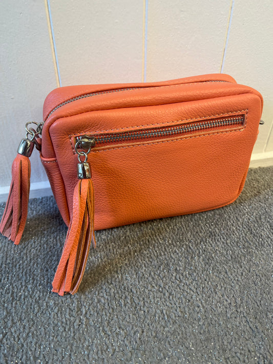 Isla Soft Leather Handbag - Coral