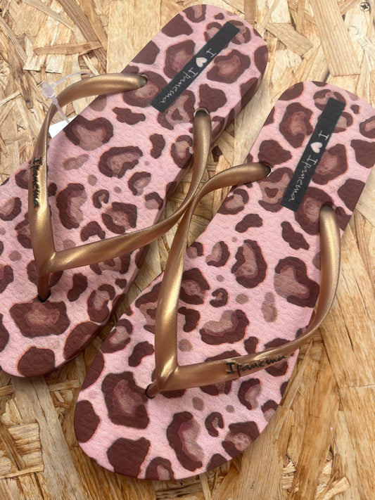Ipanema Animal Print Flip Flop - Rose Gold