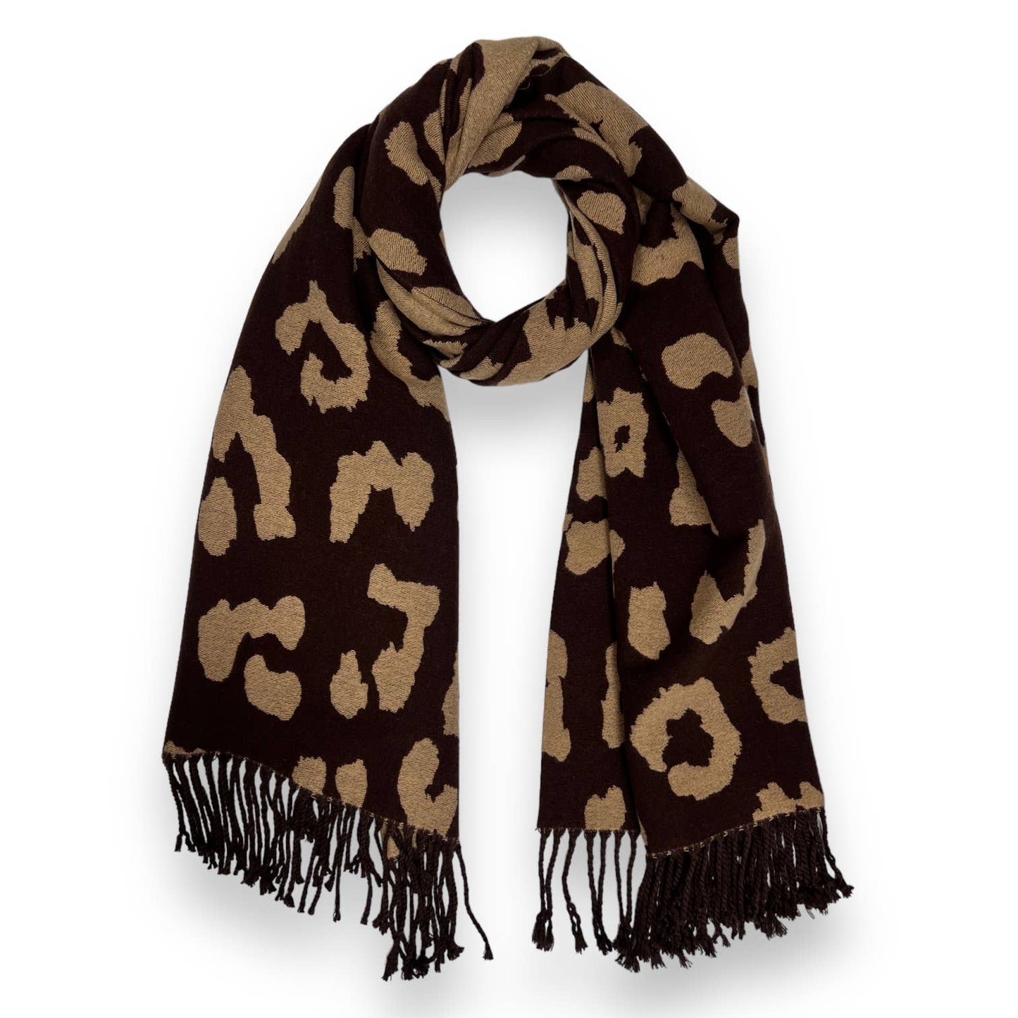 Leopard Print Cashmere blend Scarf