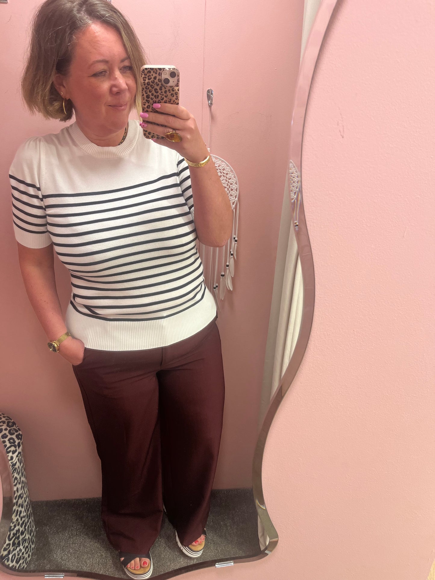 Lightweight Wide Leg Trouser - Port