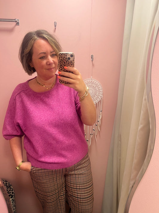 Daisy Half Sleeve Jumper - Pink