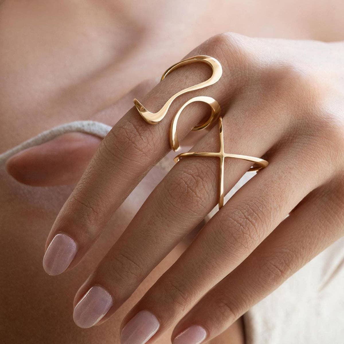 MG Abstract Ring - Gold or Silver