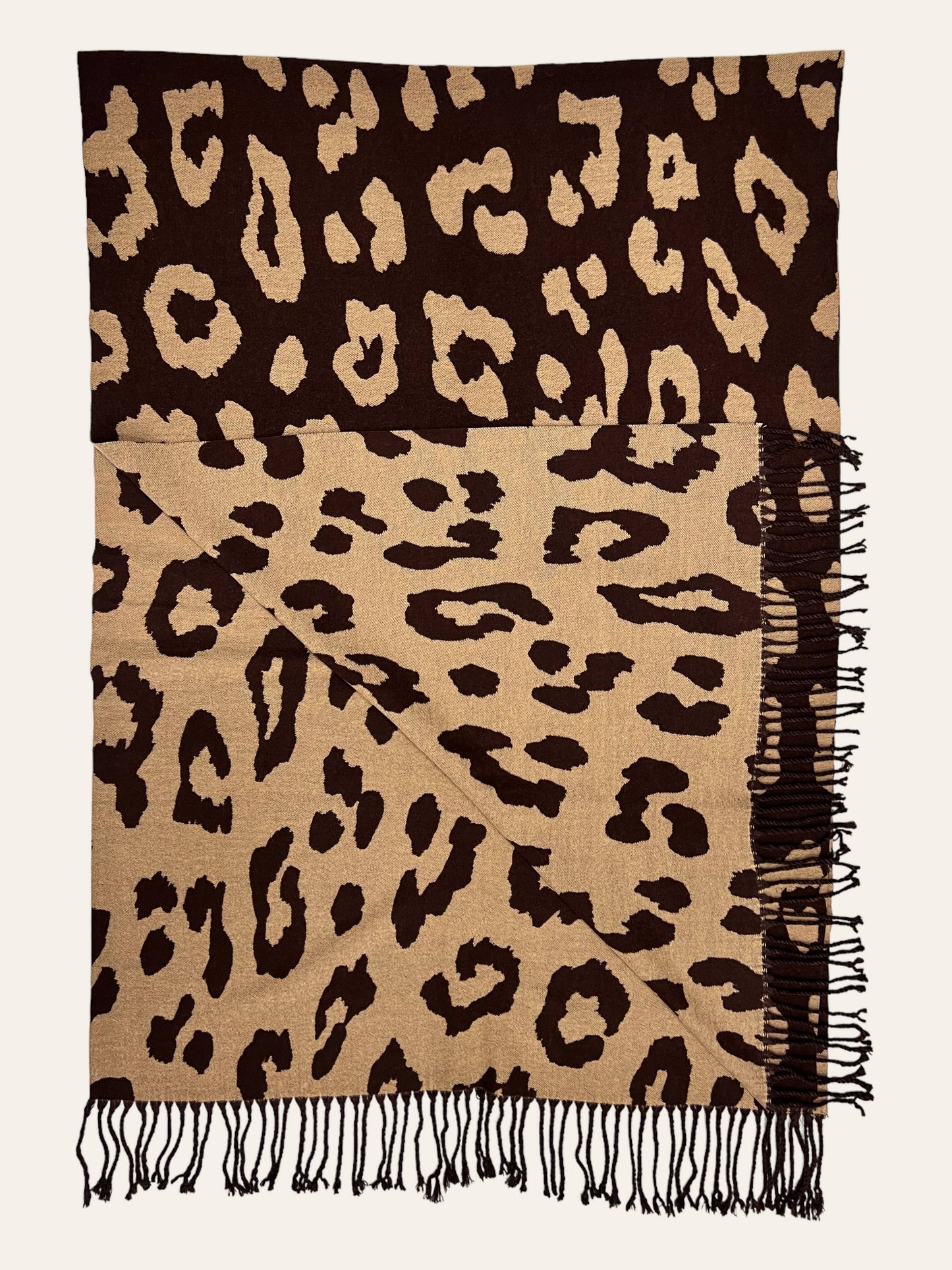 Leopard Print Cashmere blend Scarf