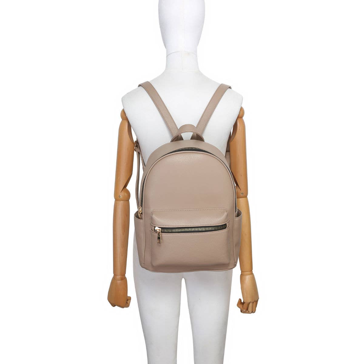 Backpack with zipped front pocket