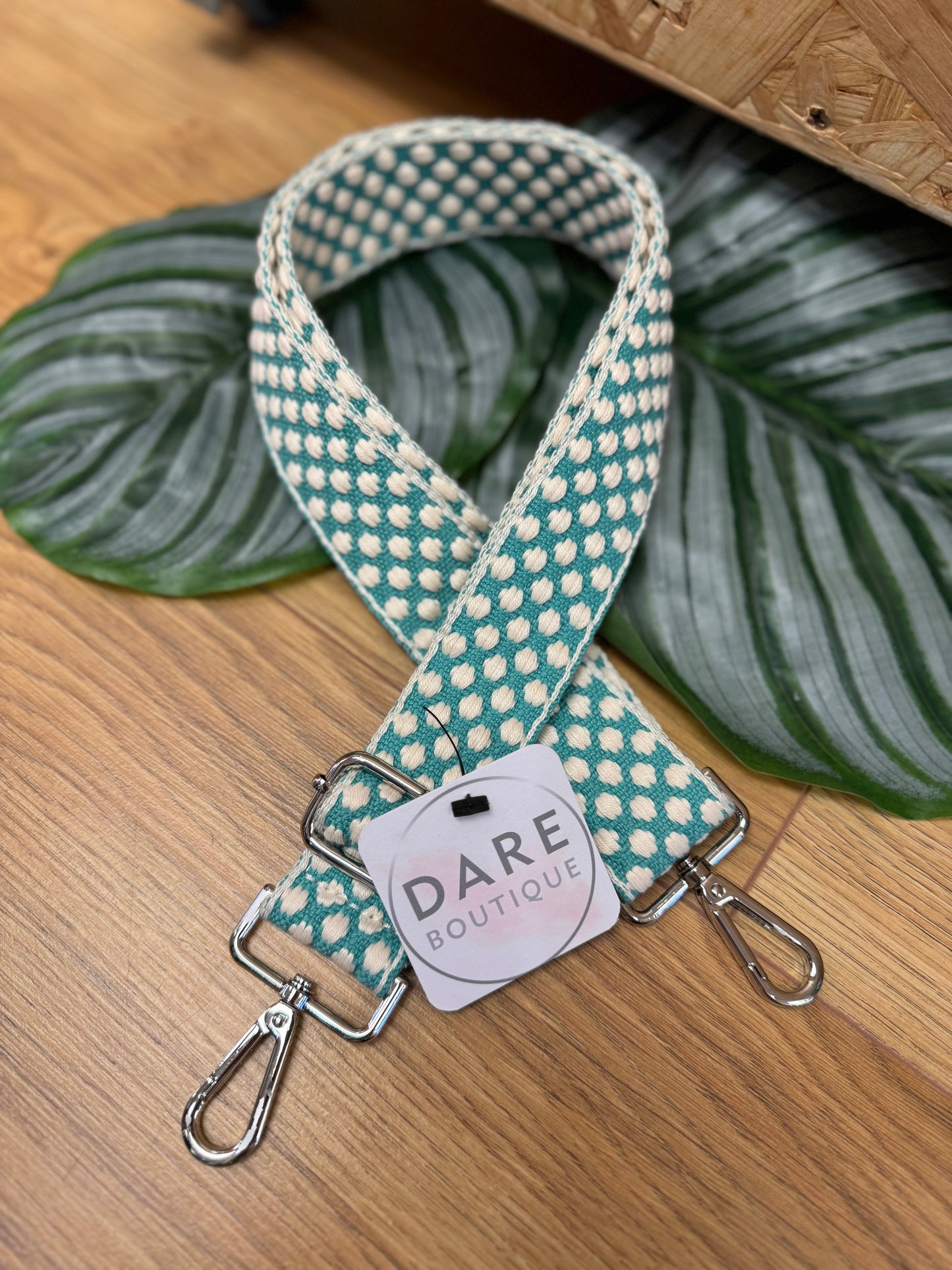 Replaceable Handbag Strap - Polka Blue/green