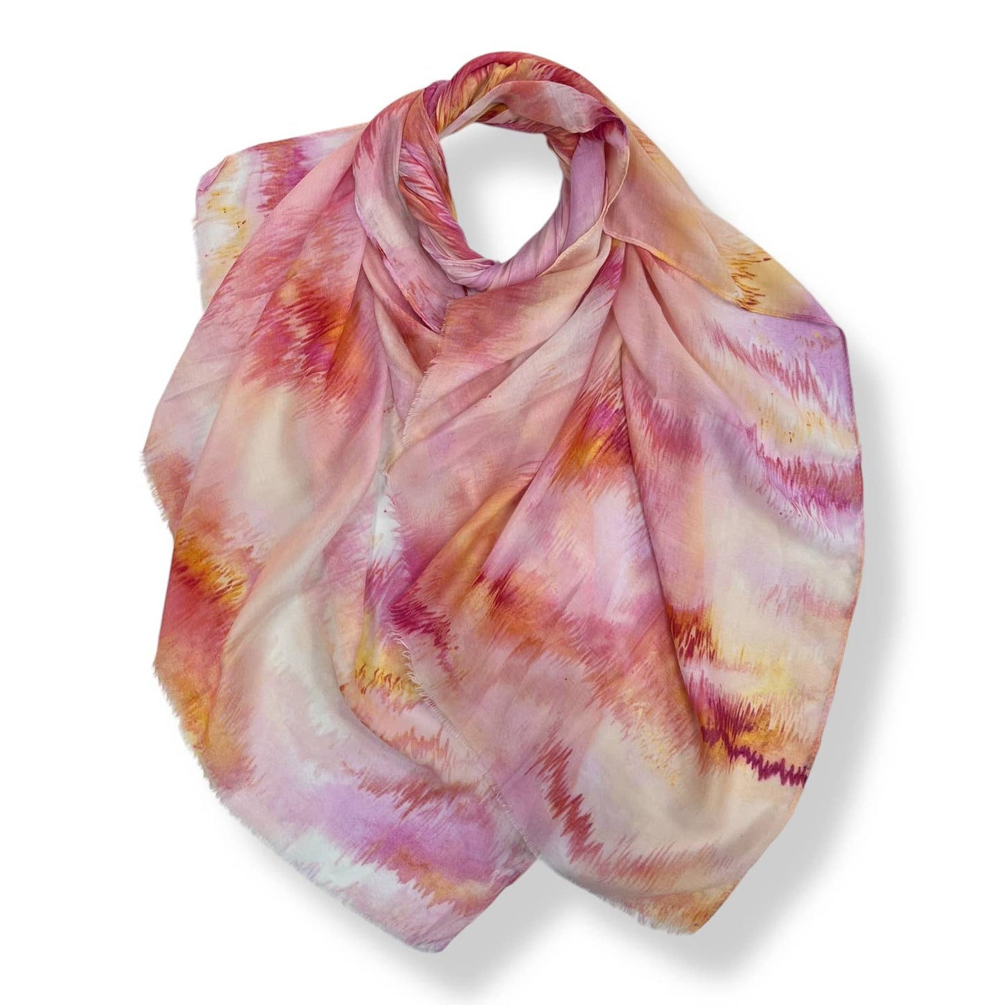 Abstract brush strokes scarf - Pink