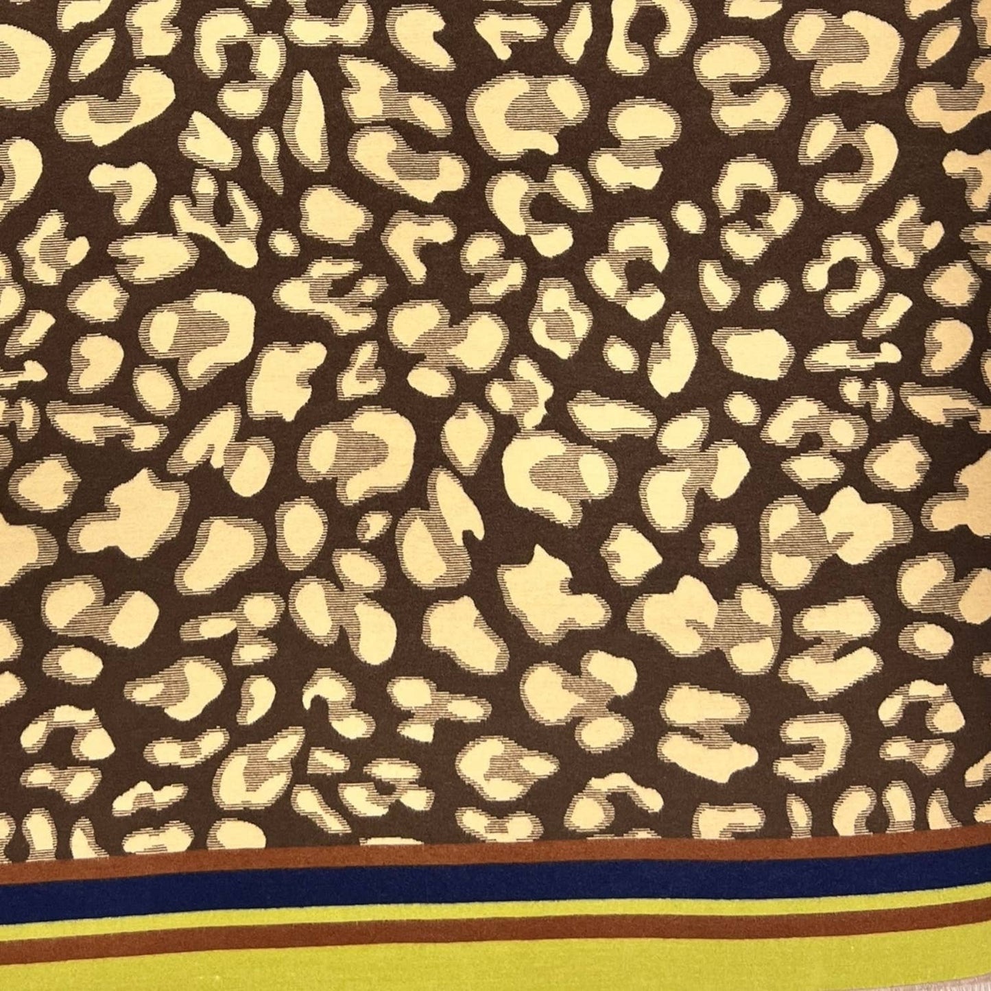 Leopard Print Scarf with Border