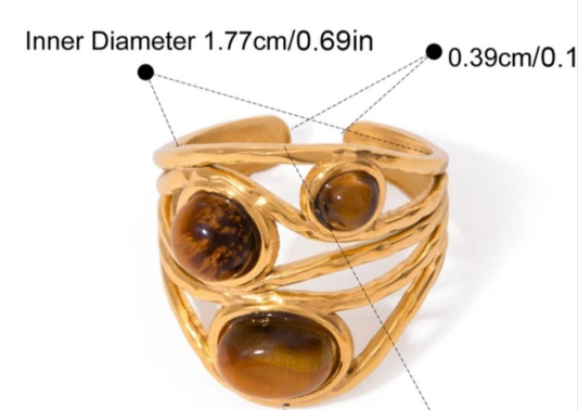 MG Tigers Eye Layered Ring