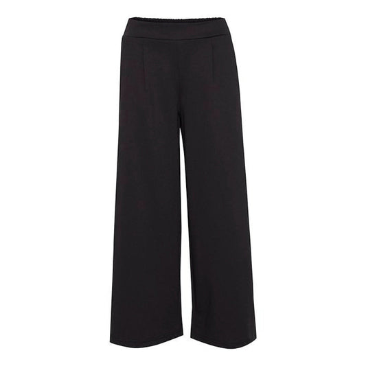 Kate Wide 3/4 Length Trouser - Black