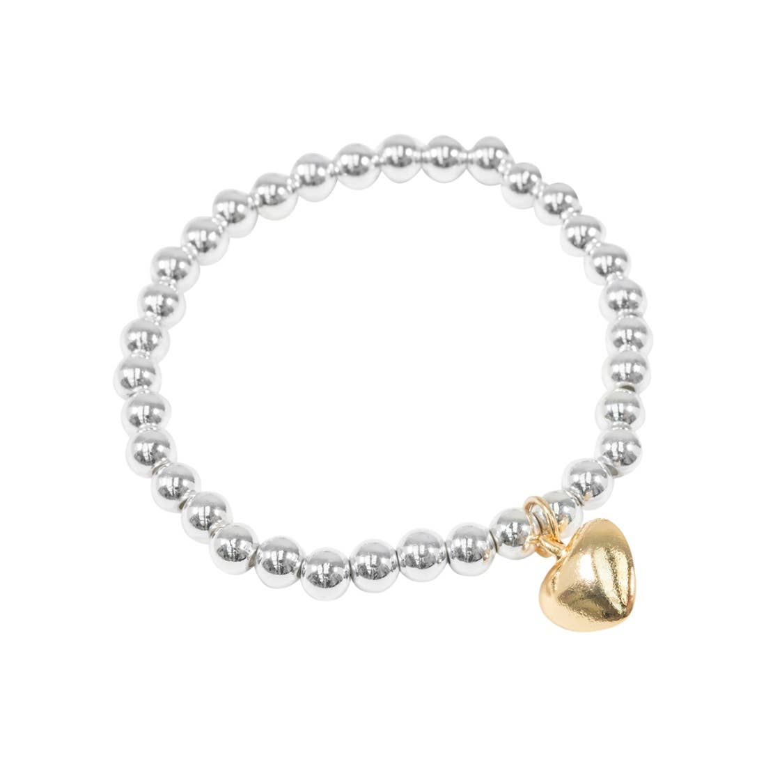 Ball Bracelet with Puffed Heart Charm