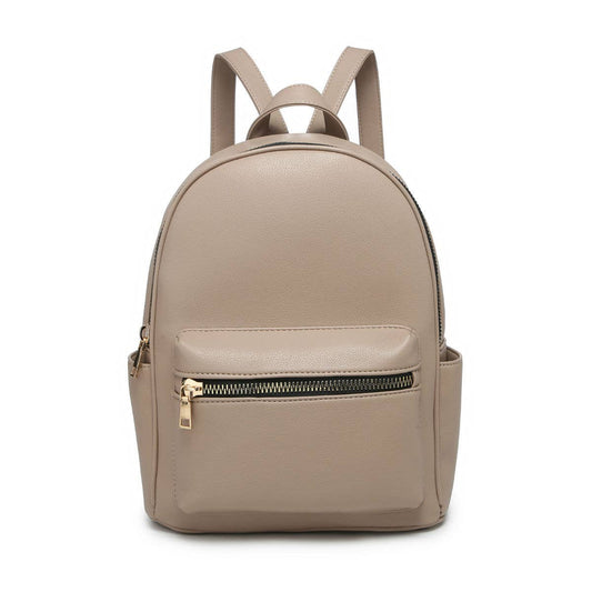 Backpack with zipped front pocket