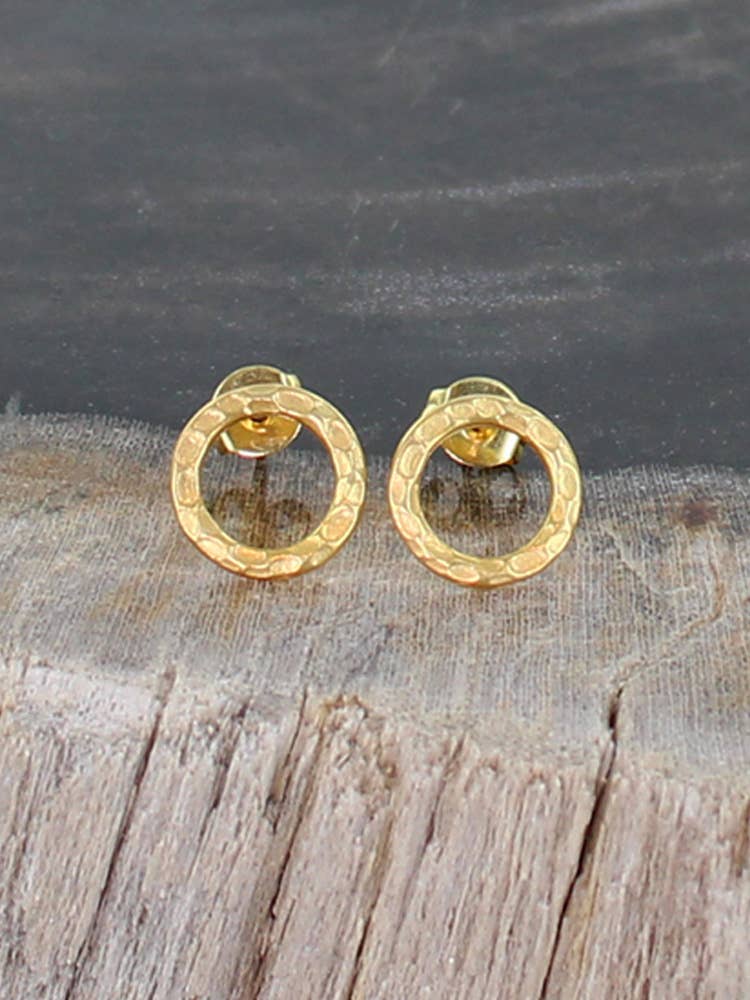 Simple Ring Stud Earring - Gold