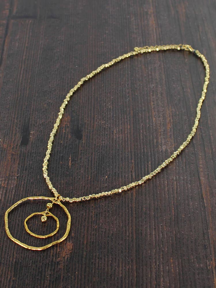 Double ring Necklace - Gold Plated