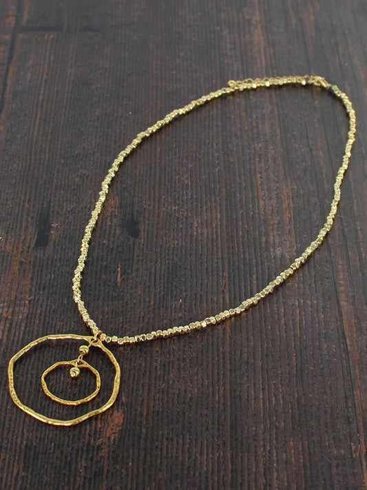 Double ring Necklace - Gold Plated