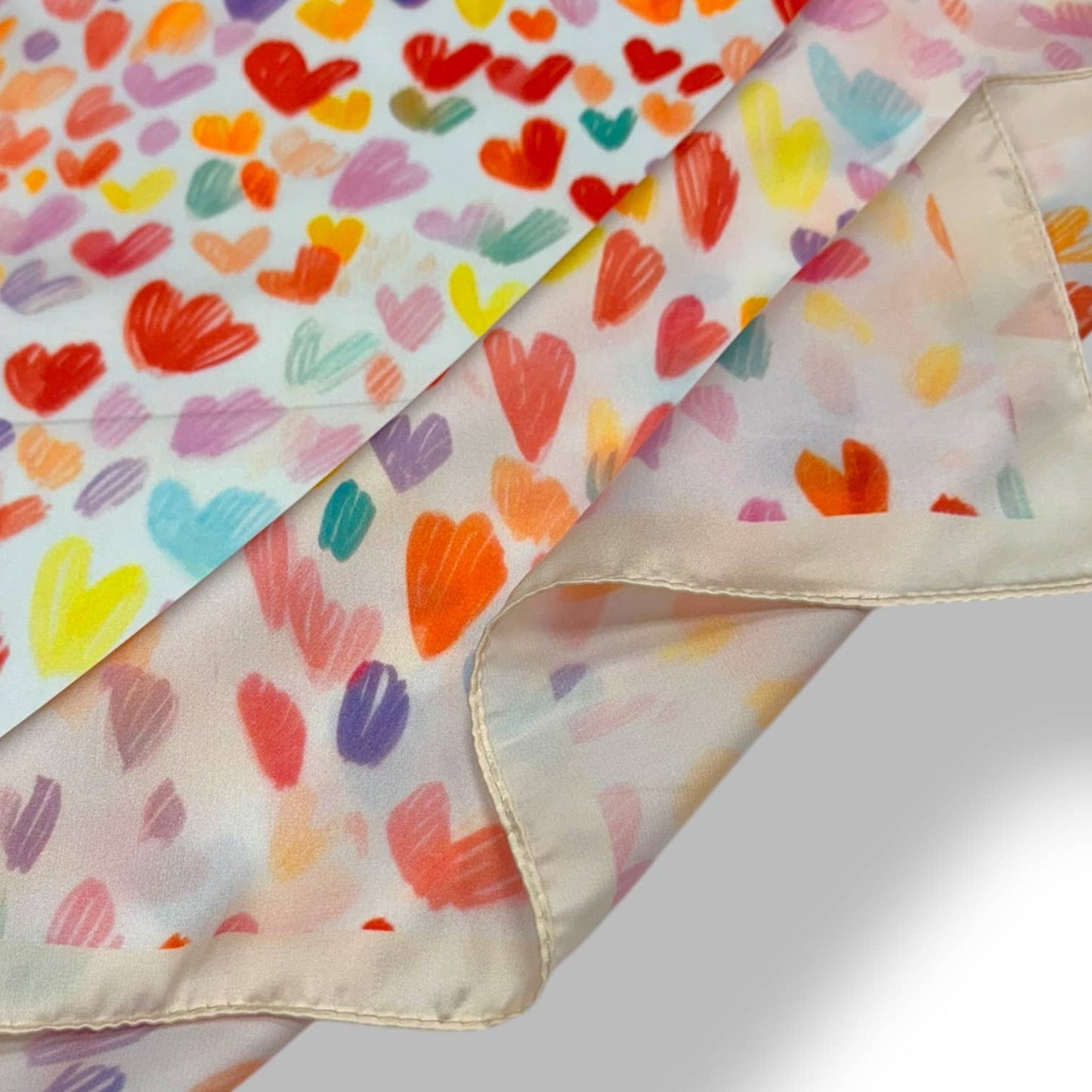 Multi Heart Print Neck Scarf