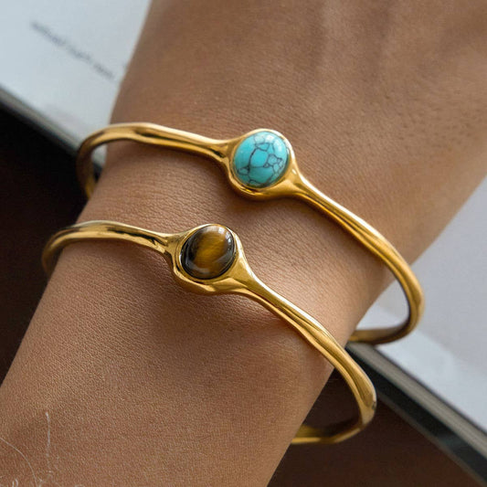 MG Turquoise Stone Cuff Bracelet