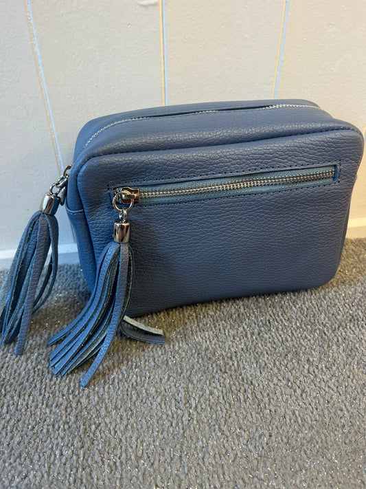 Isla Soft Leather Handbag - Dusky Blue