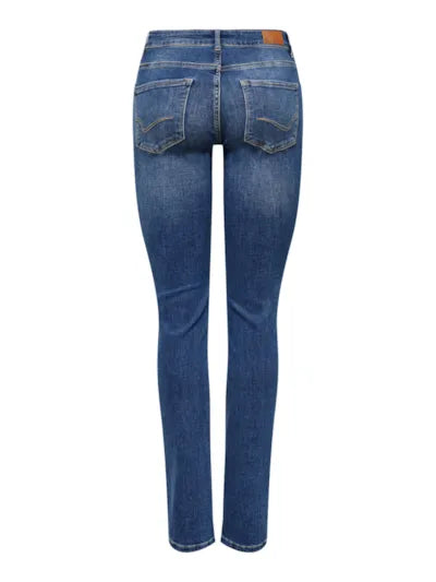 Alicia Straight Leg Jean - Mid Blue