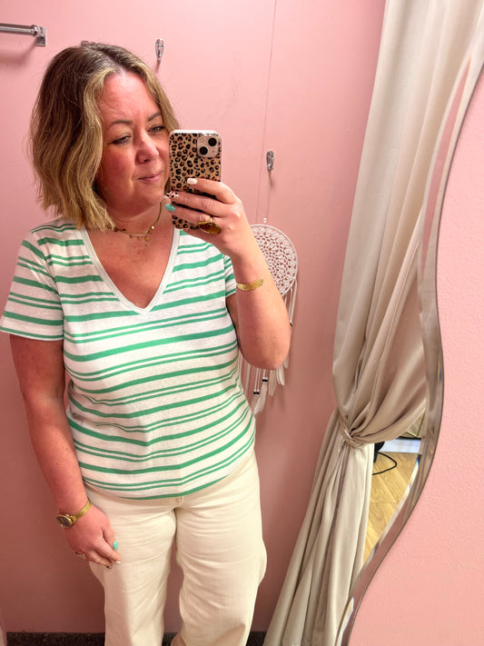 Julietta Stripe Tee - Green