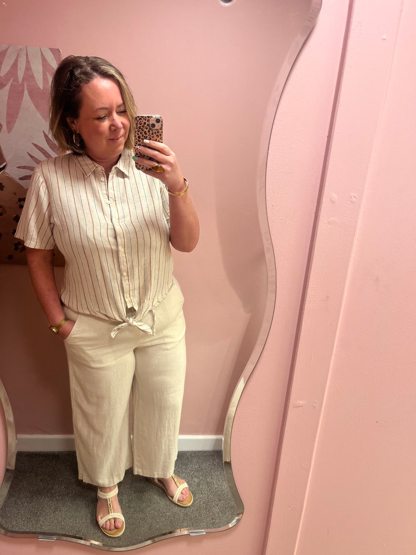 The Amalfi Linen Blend Loose Fit Trouser - Ecru