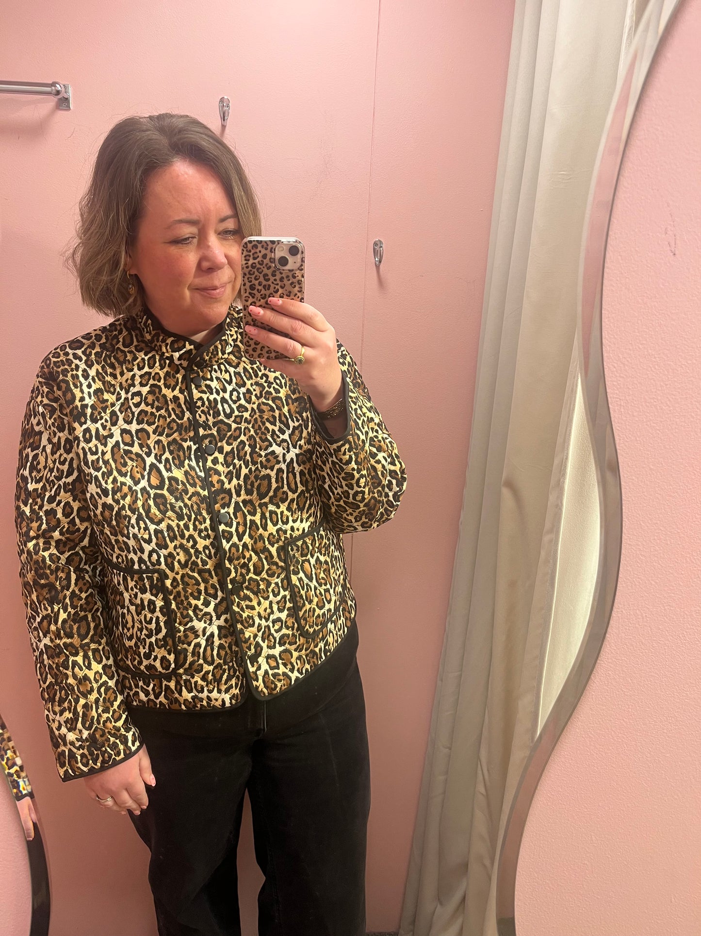 Olivia Quilted Leopard Jacket