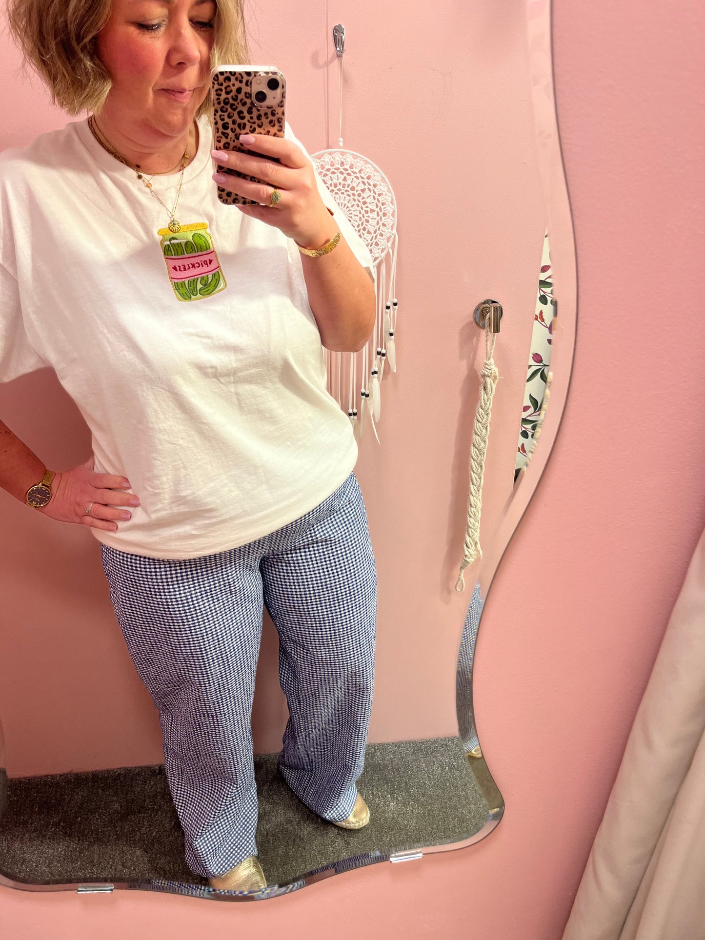 Blue Check Loose Fit Trouser