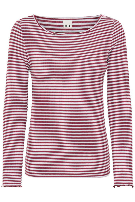 Long Sleeve Stripe Tee - Rhododendron