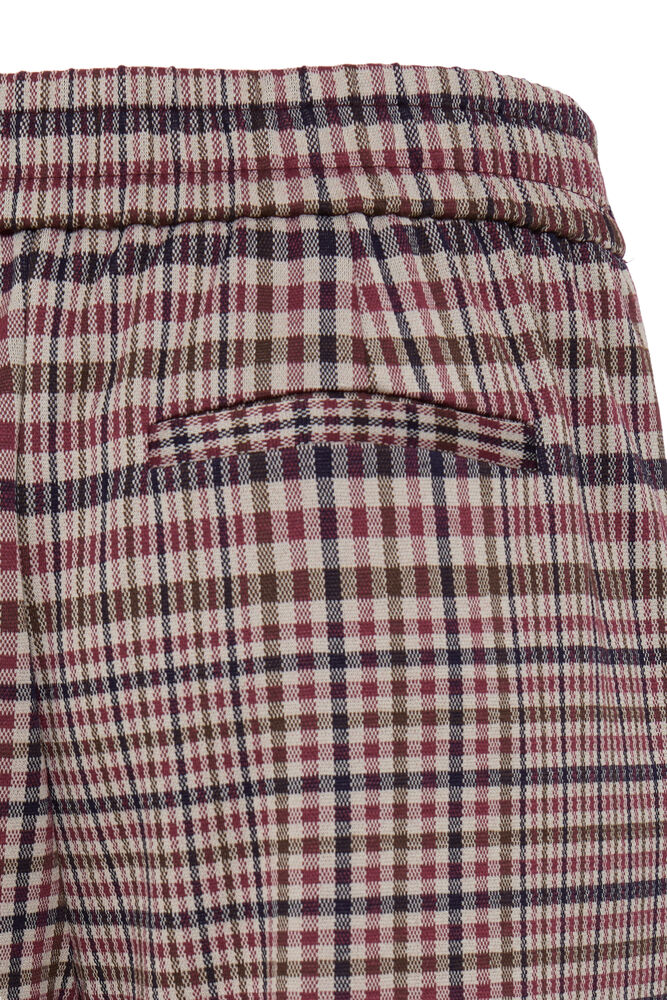 Kate Wide Leg Trouser - Red Brown Check