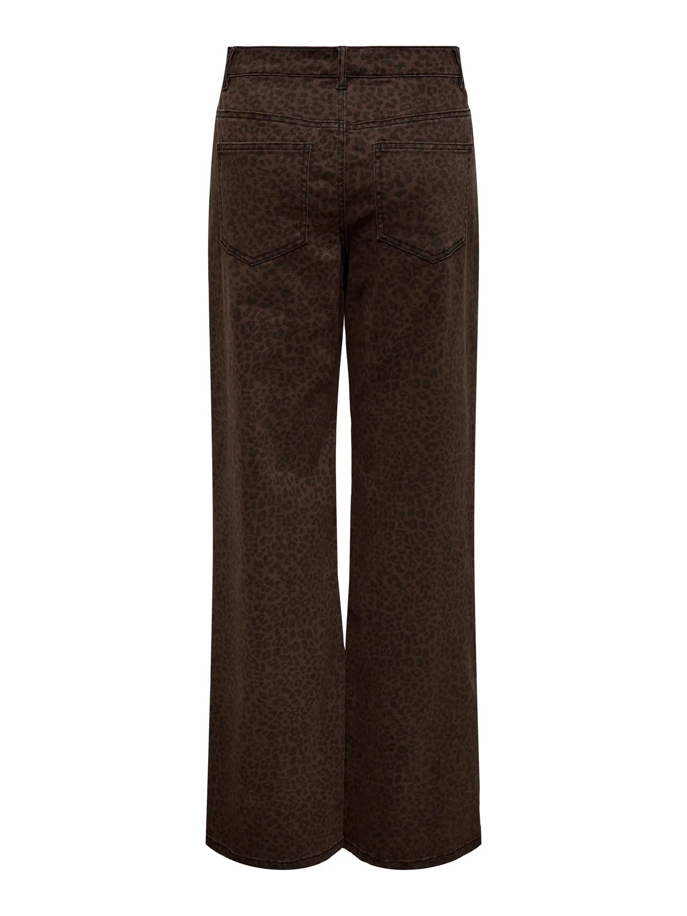High Waist Wide Leg Jean - Chocolate Leopard