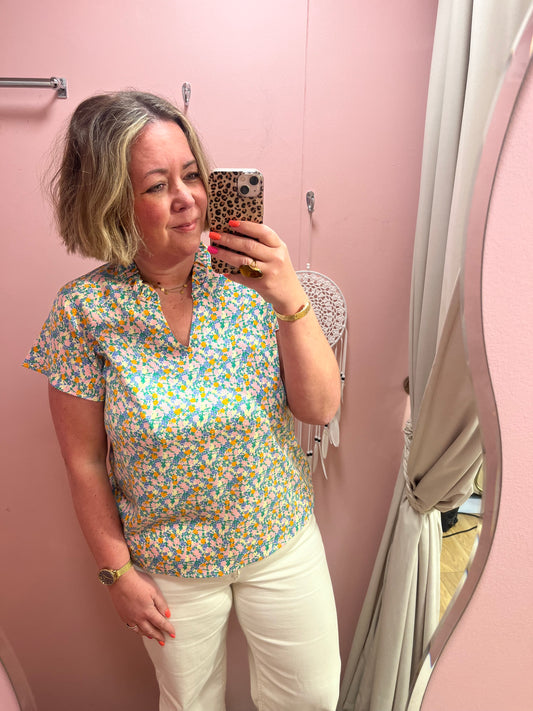 Aya Ditsy Print Blouse