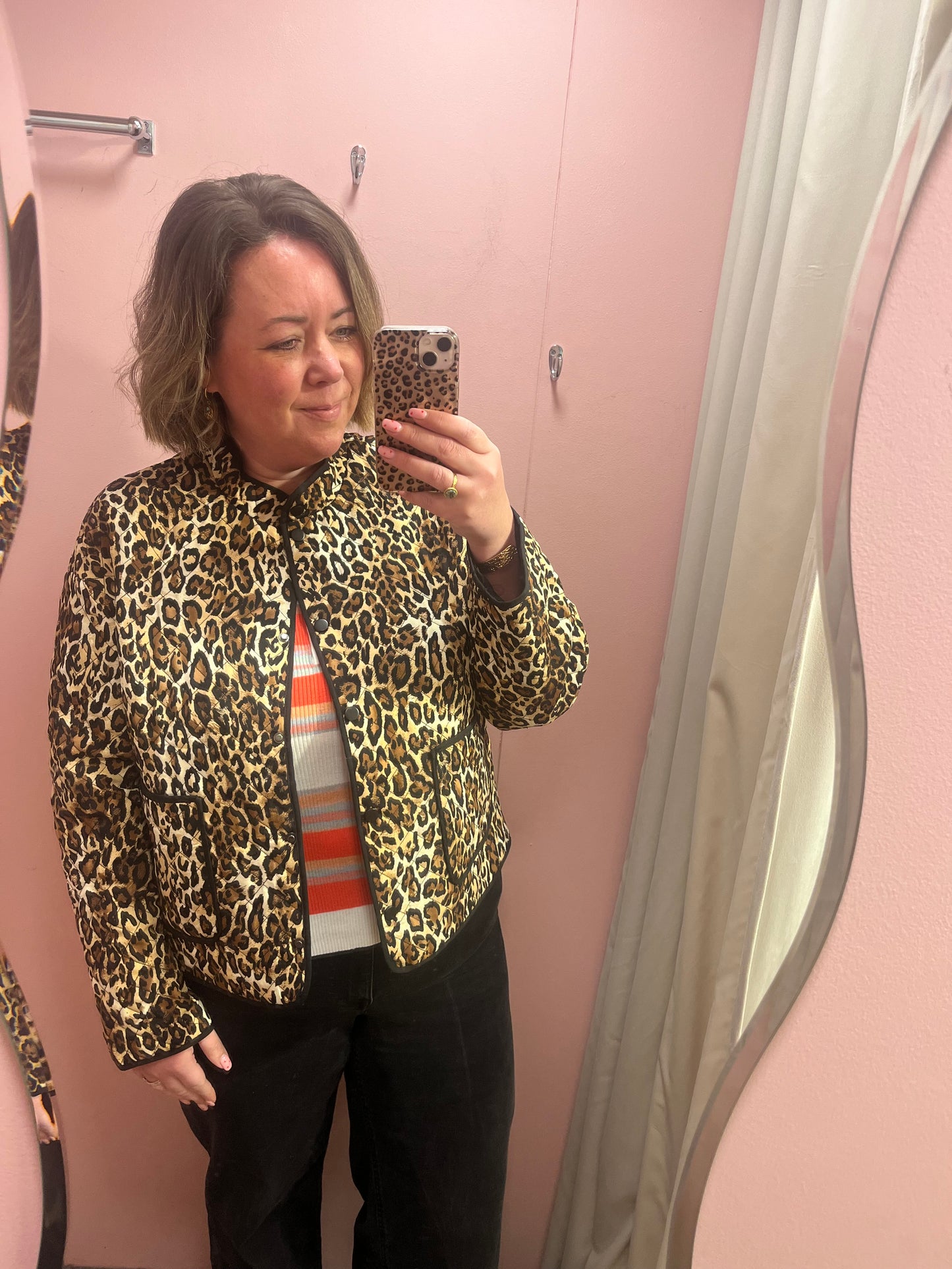 Olivia Quilted Leopard Jacket