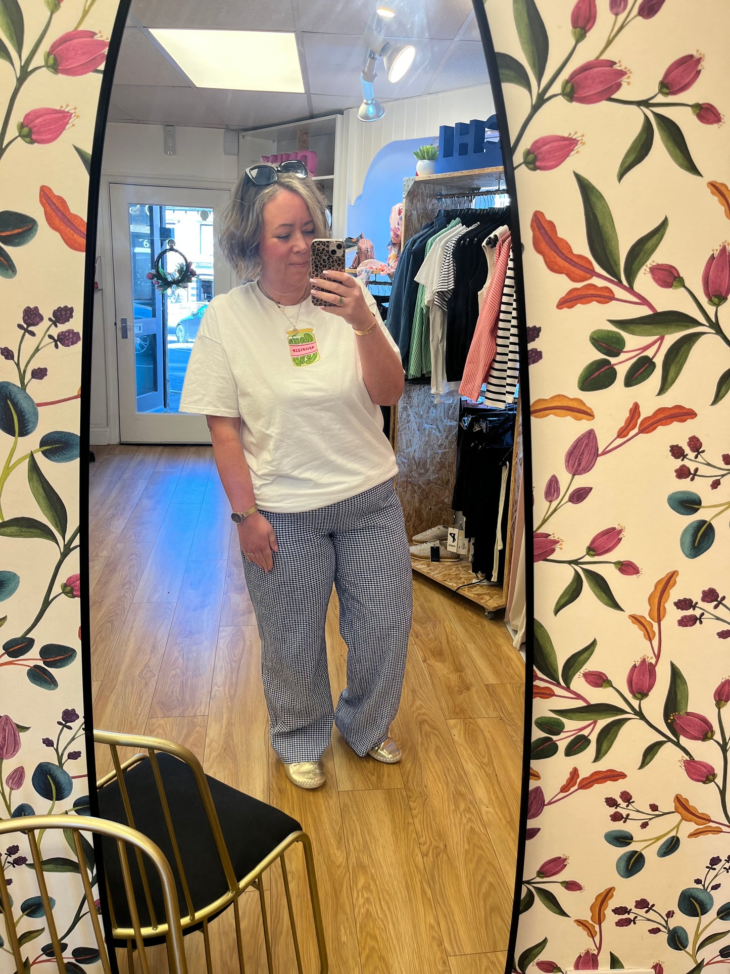 Blue Check Loose Fit Trouser
