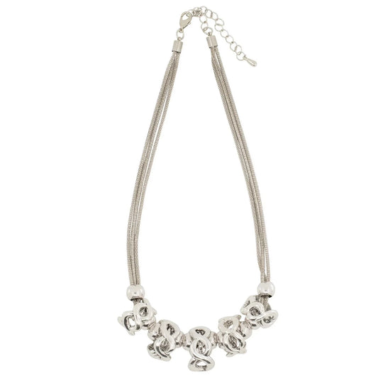 Kahina Rhodium Silver Short Necklace  DN1275S